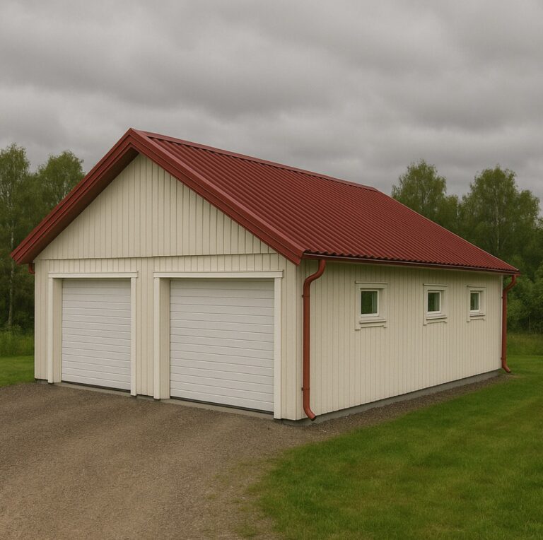 Kahden auton autotalli 7,2×8,4m